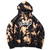 OBEY BLEACH TIE DYE HOODED FLEECE "OBEY NEW WORLD" (BLACK)画像