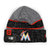 NEW ERA MIAMI MARLINS KNIT BEANIE GREY BLACK NR11453138画像