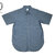 CORONA CS001S-19-01 NAVY 1POCKET CHAMBRAY S/S SHIRTS blue画像