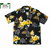 TWO PALMS FERN HIBISCUS RAYON HAWAIIAN SHIRTS black画像