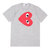 PLAY COMME des GARCONS VERTICAL RED HEART TEE GRAY画像