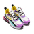 NIKE W AIR MAX 270 REACT WHITE/DYNAMIC YELLOW-BLACK-BRIGHT VIOLET AT6174-101画像