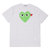 PLAY COMME des GARCONS MENS COLOR HEART PRINT TEE WHITExGREEN画像