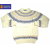 Guernsey Woollens NORDIC PATTERN CREW NECK SWEATER ecru画像