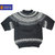 Guernsey Woollens NORDIC PATTERN CREW NECK SWEATER charcoal画像