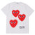 PLAY COMME des GARCONS MENS XMAS TWO HEART TEE WHITE画像