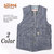 SUGAR CANE FICTION ROMANCE 8oz. INDIGO STRIPE WORK VEST画像