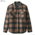 Brixton BOWERY LINED L/S FLANNEL (NAVY/COPPER)画像