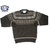 Jamieson's MK158-731-58 CREWNECK FAIRISLE SWEATER dark brown mix画像