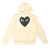 PLAY COMME des GARCONS MENS JERSEY BLACK HEART ZIP HOODIE IVORY画像