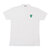 PLAY COMME des GARCONS MENS GREEN HEART POLO SHIRT WHITExGREEN画像