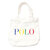 POLO RALPH LAUREN Logo Cotton Canvas Tote WHITE画像