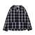 BIG MIKE Heavy Flannel Navy Check Cardigan 102336122画像