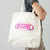 X-girl GLITTER OVAL LOGO CANVAS TOTE BAG 105242053001画像