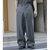 INTERIM VIRGIN WOOL SILK MOHAIR SUITING MIL BAGGY TROUSER IT25S073画像