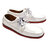 QUODDY #501475 BLUCHER MOCCASIN White Grained Leather with Brick Camp Sole画像