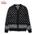 COOKMAN Knitted Cardigan Bandanna Cross Black 231-53531画像