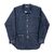Workers Band Collar Shirt Indigo Cotton Linen画像
