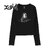 X-girl RHINESTONE LOGO AND FACE L/S COMPACT TOP 105261011006画像
