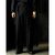 INTERIM BLACK SURFAR GARMENT DYE BELTED FRENCH ARMY MIL BAGGY TROUSER IT26S149画像