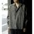 INTERIM WOOL END-ON-END SUITING DEADSTOCK FABRIC SKIPPER SHIRT IT26S151画像