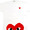 PLAY COMME des GARCONS ワッペンレッドハートプリント Tシャツ WHITE画像