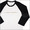 mastermind JAPAN メッセージ ラグラン七分袖Tシャツ BLACKxWHITE画像