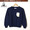 INVERALLAN CREW NECK FLAT STITCH COTTON DARK INDIGO画像