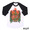 HUF VULTURE RAGLAN TEE WHITExBLACK画像