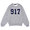 Nine One Seven Varsity Applique Crew Neck Sweatshirt GRAY画像