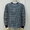 THE FLAT HEAD INDIGO BORDER THERMAL-CREW NECK F-THL-003画像