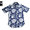 IKE BEHAR #MF1301SB S/S B.D. HAWAIIAN SHIRTS navy x white画像