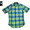 IKE BEHAR #MF1301SB S/S B.D. MADRAS SHIRTS blue x green画像