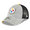 NEW ERA PITTSBURGH STEELERS HEATHERED TURN TRUCKER MESH CAP H.GREYxBLACK FF3066585画像