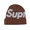 Supreme 18FW Reflective Big Logo Beanie BROWN画像
