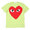 PLAY COMME des GARCONS MENS BIG RED HEART TEE LIGHT GREEN画像