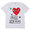 PLAY COMME des GARCONS MENS Multiple Heart Printed S/S T-Shirt WHITExRED画像