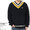 FRED PERRY Stripe V-Neck Sweater K2544画像