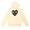 PLAY COMME des GARCONS MENS JERSEY BLACK HEART ZIP HOODIE IVORY画像