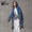 GLIMCLAP Chambray fabiric × Oriental pattern fabric gown-ish shirtcoat 12-103-GLS-CC画像