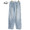 GOLD RECYCLED WASTE SUVIN COTTON YARN 11.5oz. DENIM WIDE TROUSERS AGED MODEL 23A-GL42354H画像